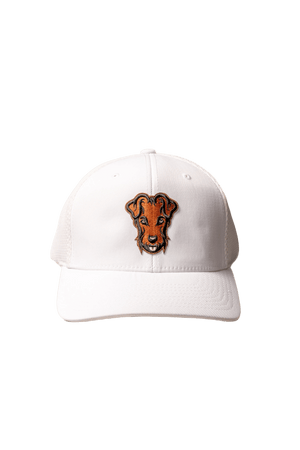 Casquette de golf Dogleg baseball blanche, vue de face — accessoire golf Suisse