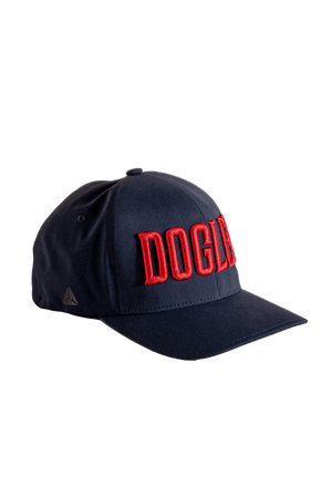 Casquette de golf Dogleg Performance bleue et rouge — casquette sport golf Suisse