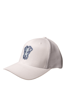 Casquette trucker de golf Dogleg bleue — casquette maille golf Suisse