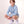Hoodie Clubhouse enfant, bleu ciel, porté accroupi de face
