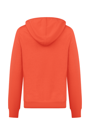 Dogleg Clubhouse Hoodie women corail back view cashmere blend lightweight premium hoodie