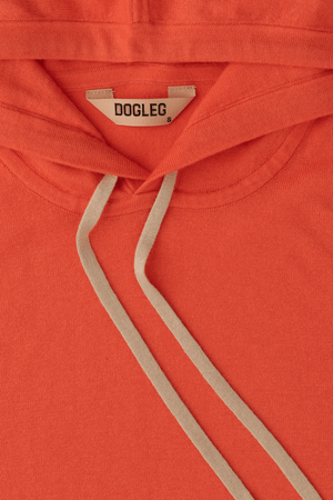 Dogleg Clubhouse Hoodie women corail detail cashmere blend lightweight premium hoodie