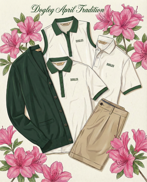 Flat lay Dogleg April Tradition — collection golf, style Swiss golf