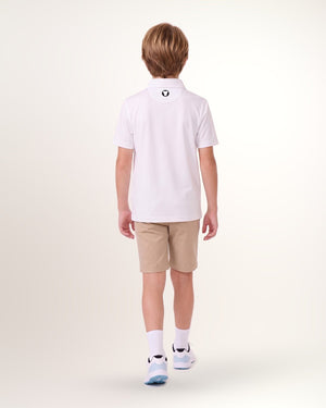 Polo Tailored enfant Links Edition, blanc, porté de dos