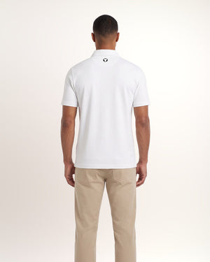Polo Tailored homme Links Edition, blanc, porté de dos