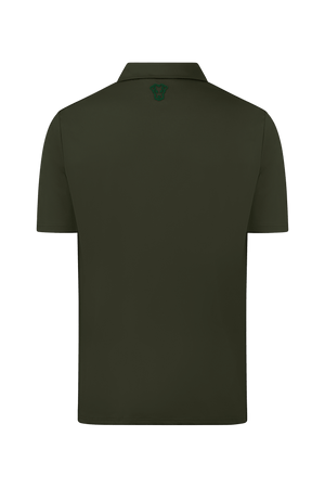 Dogleg Tailored Polo men dark green back view breathable tailored fit golf polo