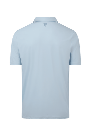 Dogleg Tailored Polo men light blue back view breathable tailored fit golf polo