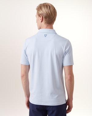 Polo Tailored homme, bleu ciel, écusson de nuque en détail