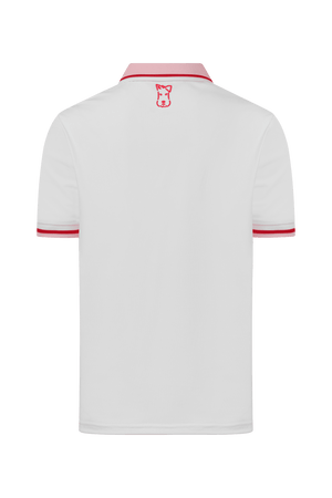 Dogleg Tour Polo girls white pink back view lightweight breathable golf polo