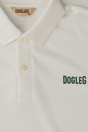 Dogleg Tour Polo men white green collar detail breathable lightweight golf polo