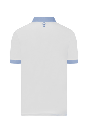 Dogleg Tour Polo women white blue view breathable lightweight golf polo