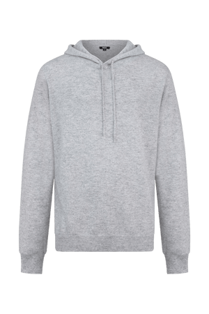 Hoodie en cachemire Dogleg Lady gris, vue de face — sweat à capuche cachemire, golf Suisse