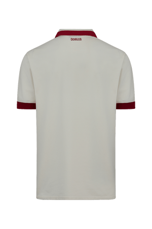 Polo de golf Dogleg Stella crème pour homme, vue de dos — polo technique respirant, golf Suisse