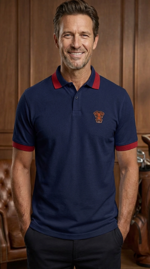 Polo de golf Dogleg Stella navy pour homme — polo technique respirant, golf Suisse