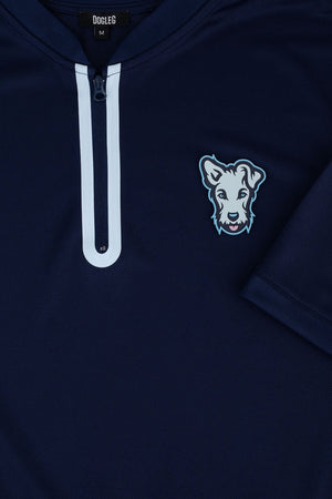 Polo de golf Dogleg bleu — souple technique et finition soignée