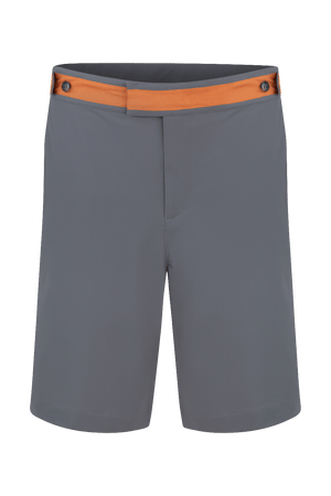 Short de golf Dogleg Work Hard gris pour homme, vue de face — short technique respirant, golf Suisse