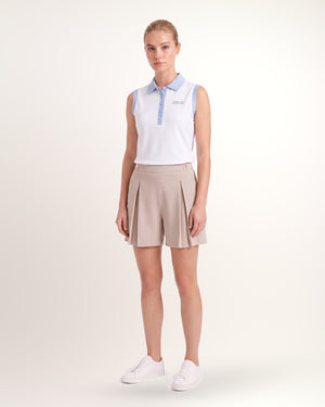 Skort femme, beige, porté de face