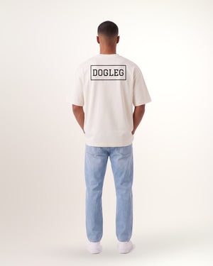 T-shirt Dogleg homme, crème, dos imprimé Dogleg
