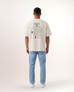 T-shirt Don't Talk homme, crème, dos imprimé carte de score